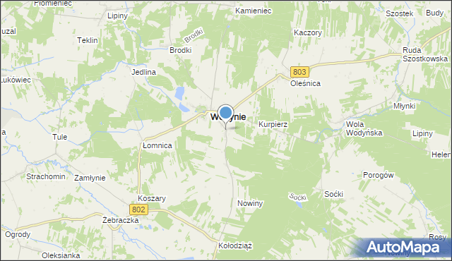 mapa Wola Serocka, Wola Serocka na mapie Targeo
